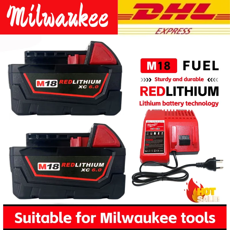 

Original Milwaukee battery, M18 18V battery, M18B6，6.0Ah， Charger, Milwaukee 48-11-1860 48-11-1850 1840 Tool Lithium Battery