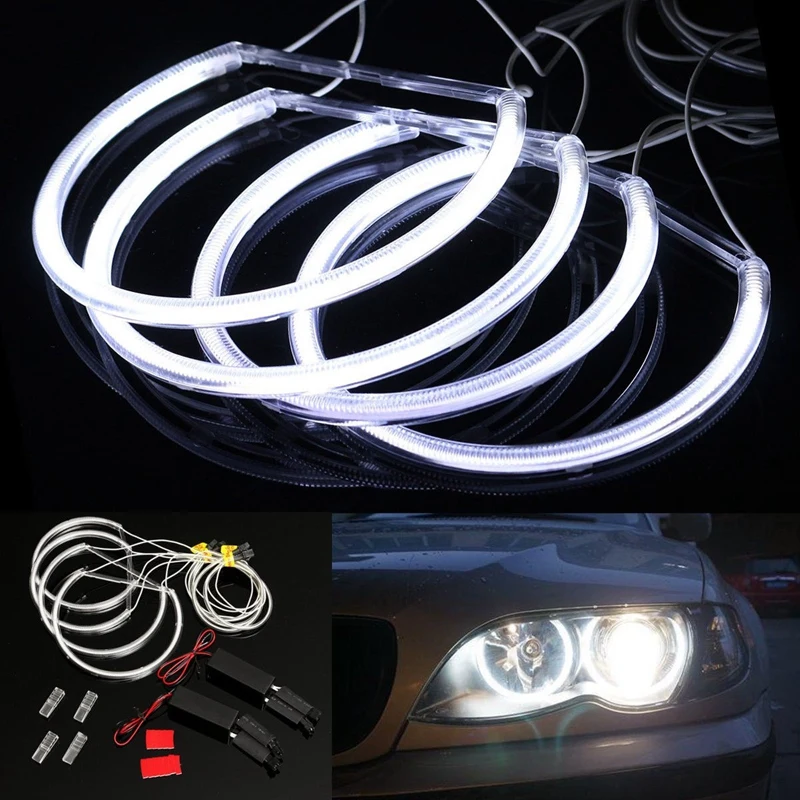 Anillo de luz LED Ccfl, Halo de ojo de Ángel, blanco, no proyector, para Bmw E46 3 Series, 8 Uds.