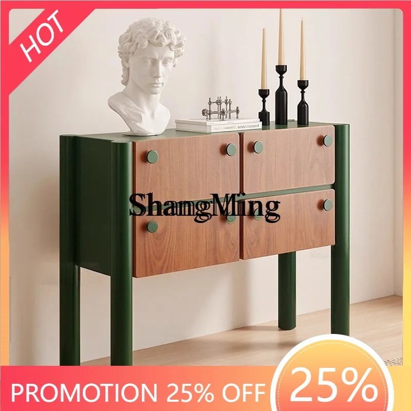 

FG Entryway Entryway Sideboard Storage Cabinet Color Block Large Capacity Decorative Living Room Bedroom Bedside Cabinet
