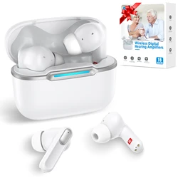 Bluetooth 5.3 Hearing Aids Rechargeable Hearing Aid High Power Digital Sound Amplifier For Deafness Elderly Headphones audifonos