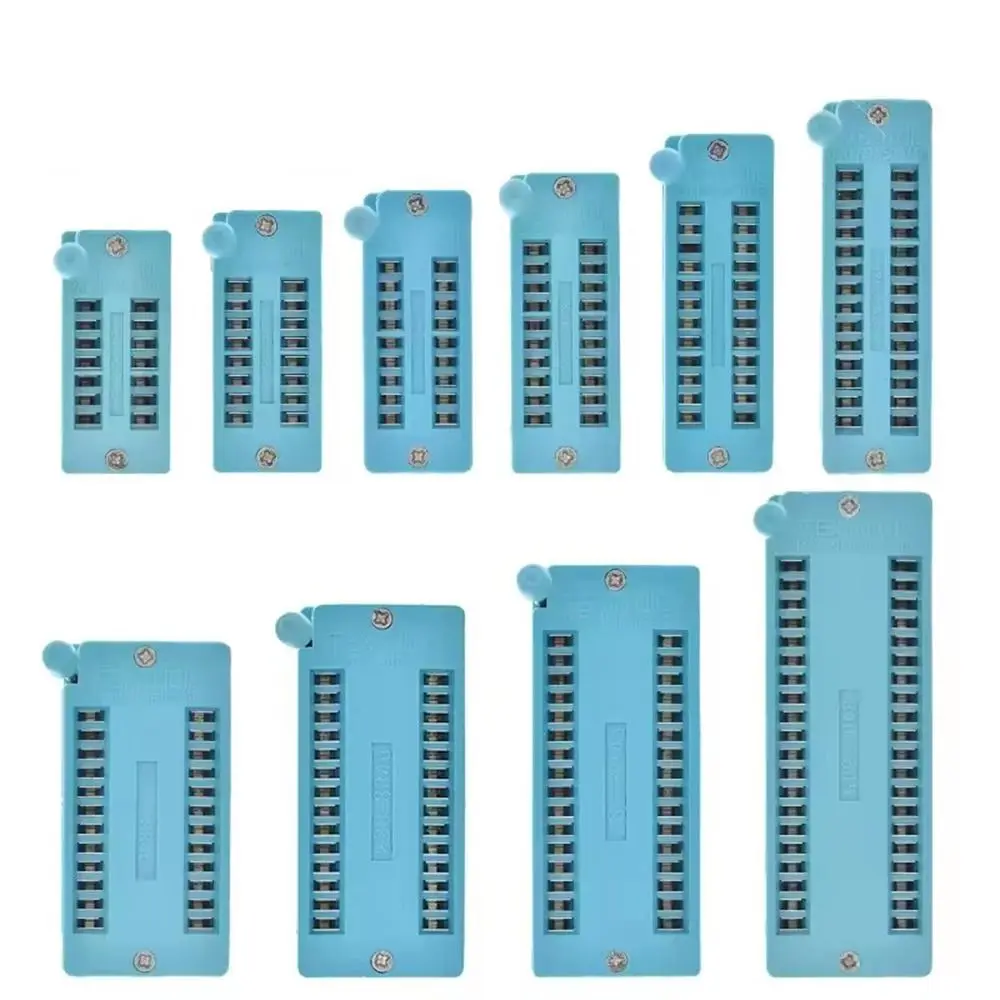 

High Quality 14 16 18 20 24 28 32 40 P Pin IC Lock Seat Zif Green 2.54 MM Test Solder Type DIP Universal ZIF IC