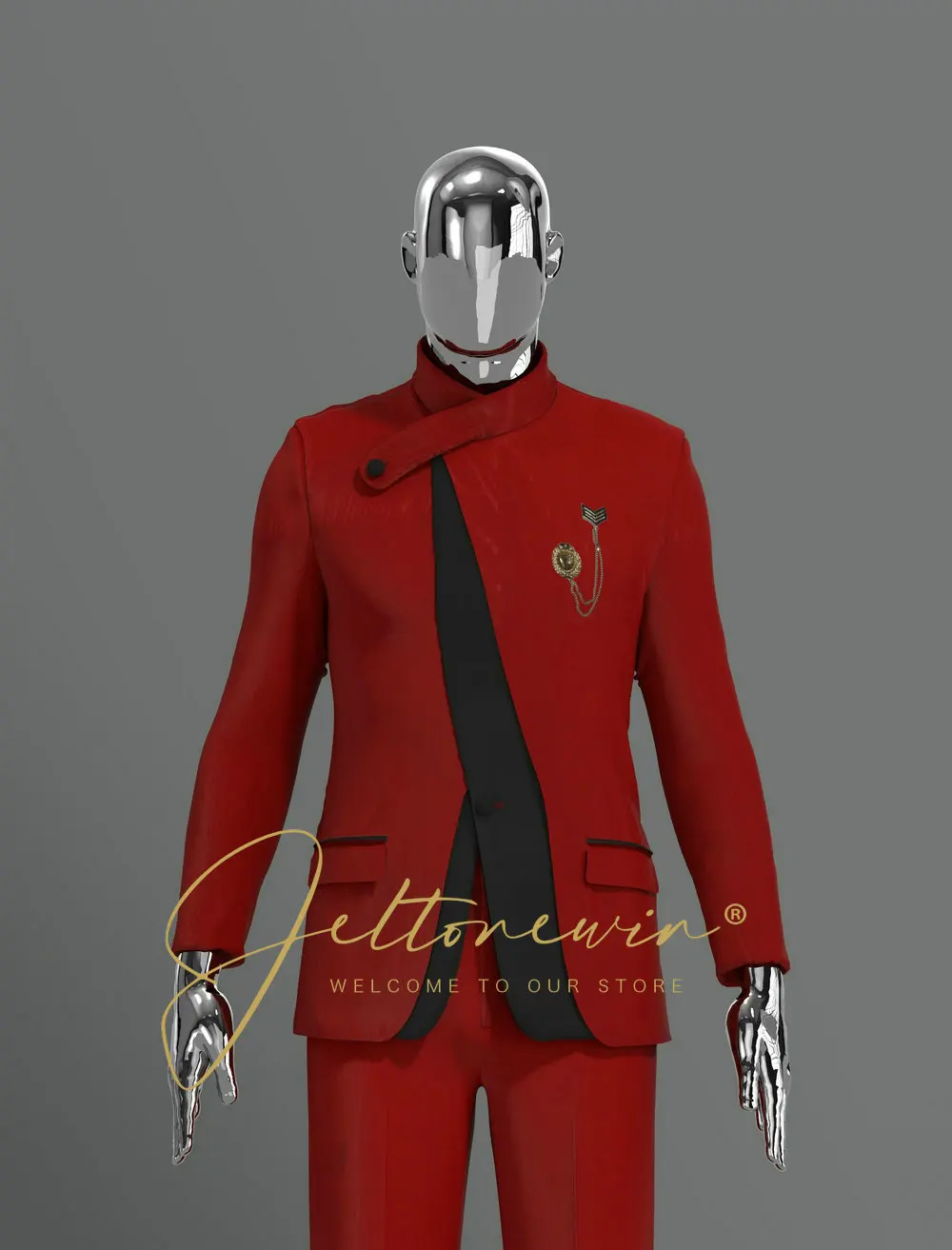 

Fashion Formal Suit For Man With Asymmetric Notch Lapel Slim Fit New Wedding Party Dress Suits Stage Events Veste Homme Luxe