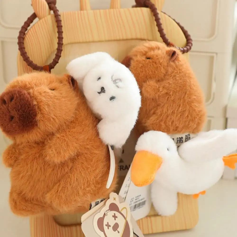 Keyring Stay Wire Capybara Plush Pendant Crocodile Dog Capybara Plush Keychain Kawaii Cute Capybara Plush Doll Girls