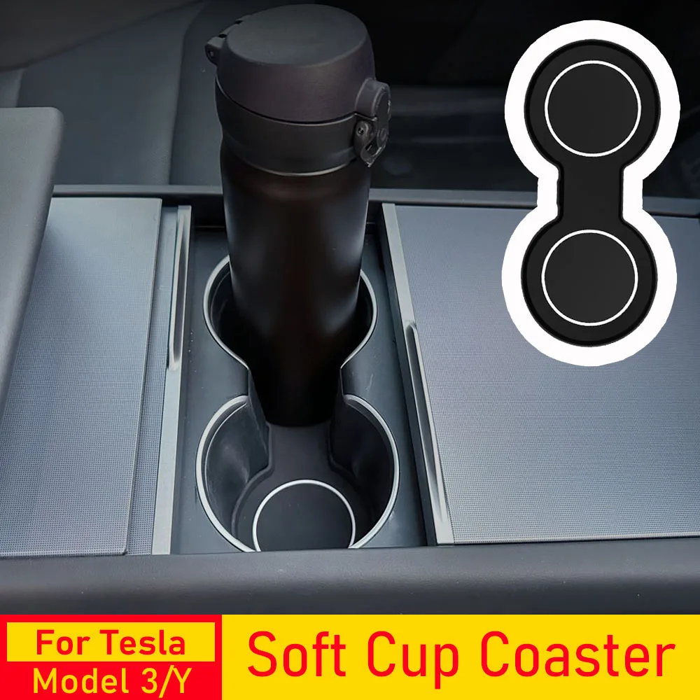 

Подставки для чашек Juniper для Tesla Model 3 Y, нескользящий держатель для чашек, вставные коврики, органайзер для центральной консоли, интерьер 2025 2026, аксессуары