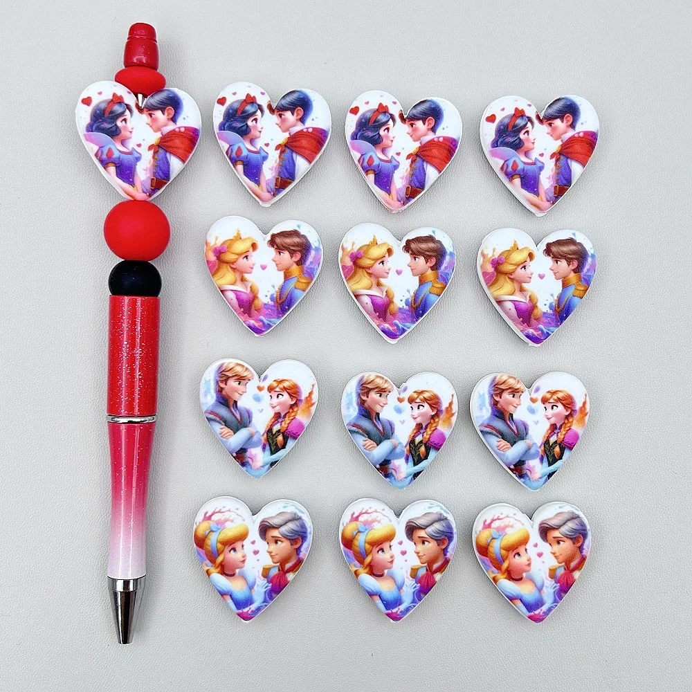 10pc DIY Cartoon Liebhaber Silikon Perlen Nippel Kette Perle Stift Perle Schmuck Zubehör Fokus Perle Lebensmittel qualität Silikon für Baby