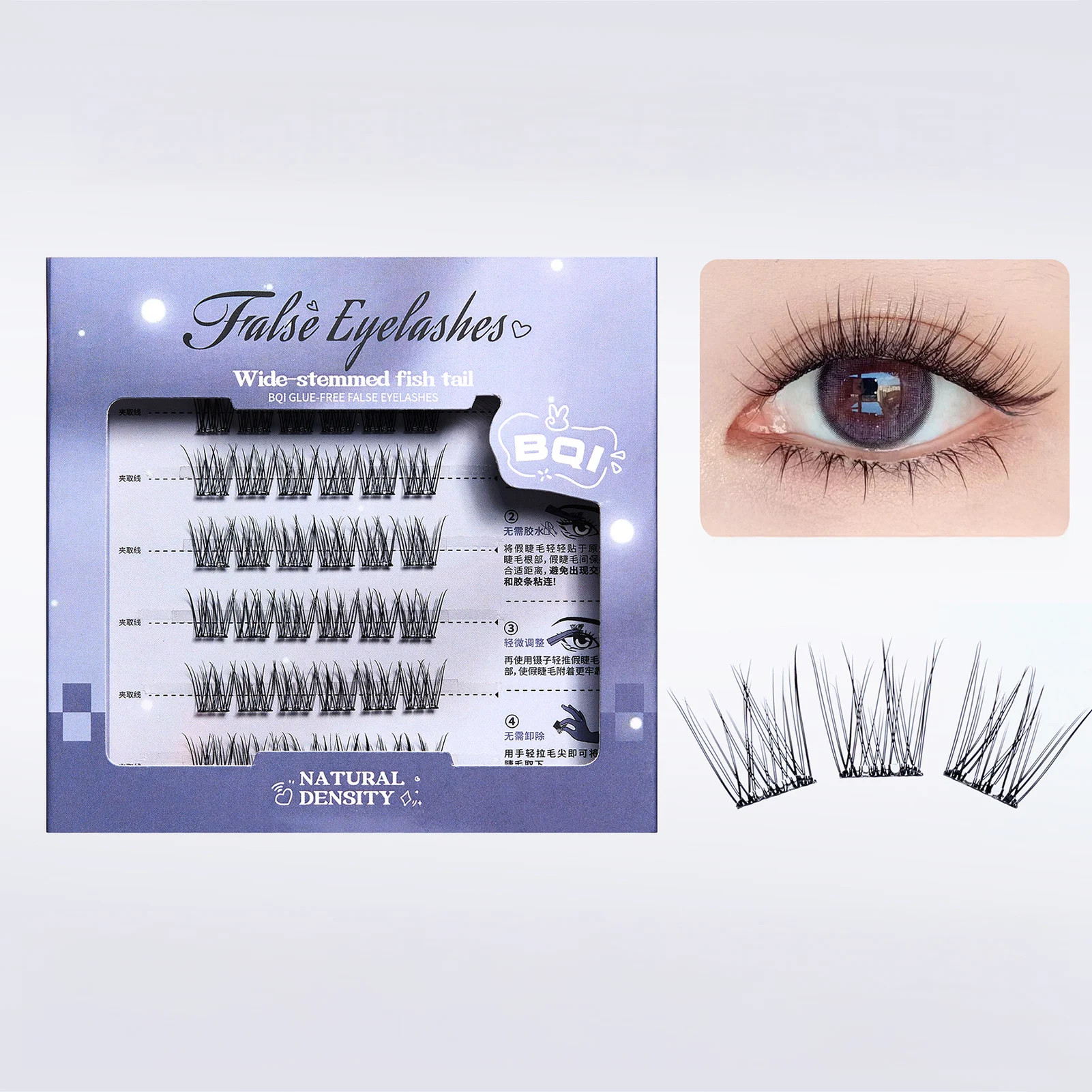 Kleberfrei, realistische falsche Wimpern, einzelne Cluster-Fälschungswimpern, immer tägliche Wimpern im koreanischen Stil, Make-up-Zubehör