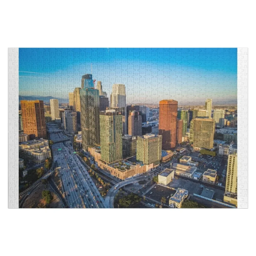 Downtown Los Angeles, California Los Angeles Print Poster Wall Art Aerial Canv Jigsaw Puzzle Custom Child Personalize Puzzle