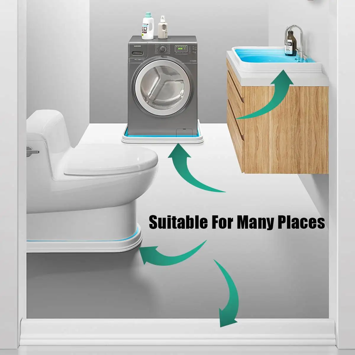 RU ห้องน้ำน้ำน้ำยึดแถบ Bendable ประตูห้องน้ำเครื่องซักผ้าเกณฑ์ Water Shower Dam Barrier