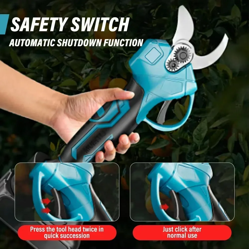 Electric Pruning Shears Rechargeable Landscaping Fruit Tree Lithium Electric Scissors Wireless Branch Pruning Tool