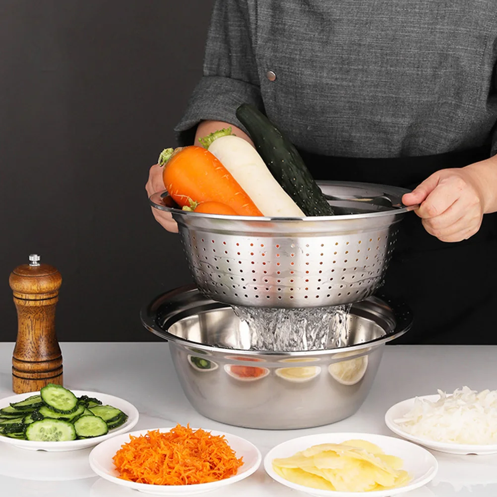 

Stainless Steel Slicer Basin Vegetable Fruit Peeler Grater Kitchen Tool Multipurpose Ergonomic Efficient Cutting Slicing