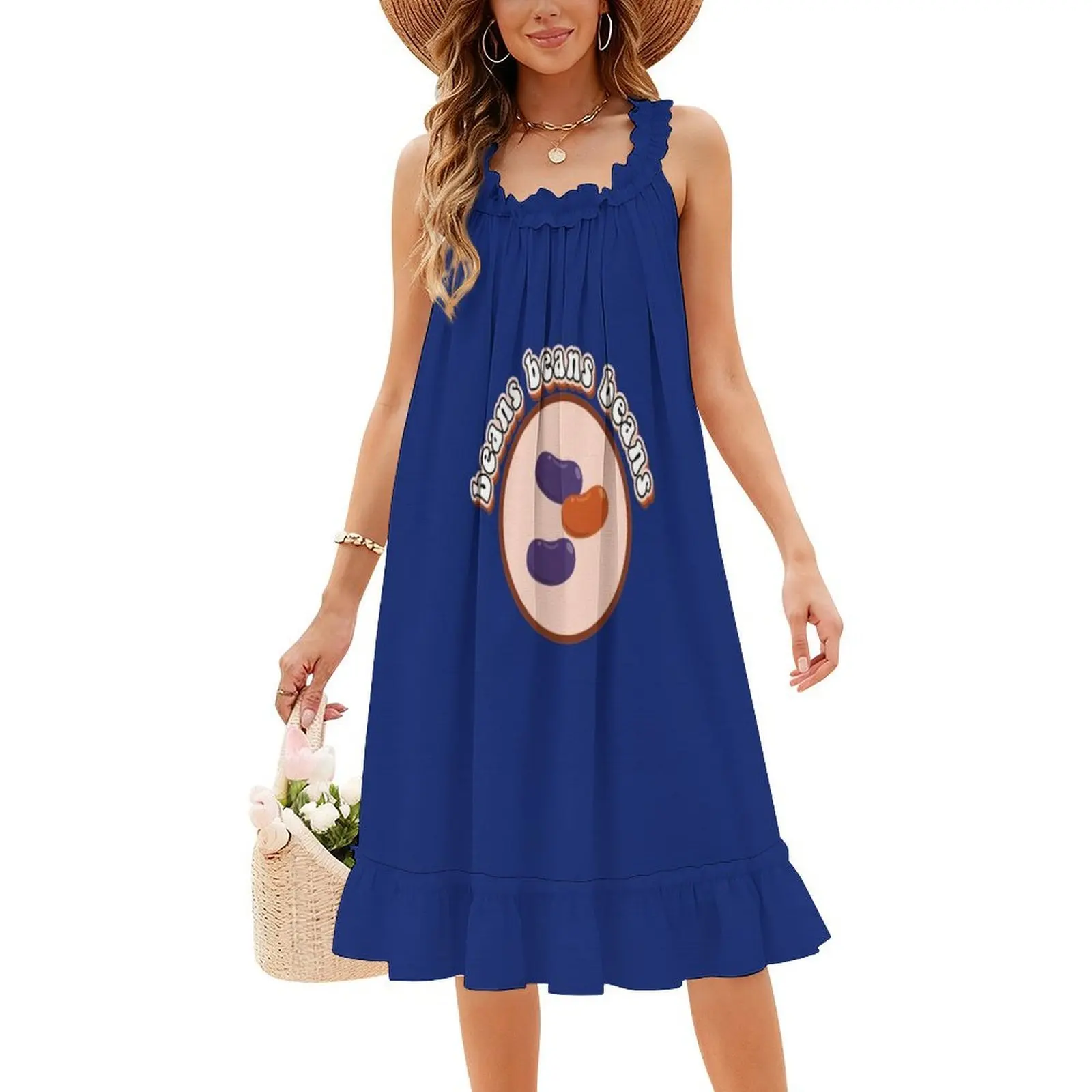 الفاصوليا الفاصوليا الفاصوليا بوهو شيك فستان أنيق موضة شاطئ حفل زفاف ثوب خبز الفاصوليا الفاصوليا الغذاء خبز مضحك فول امرأة الملابس #4