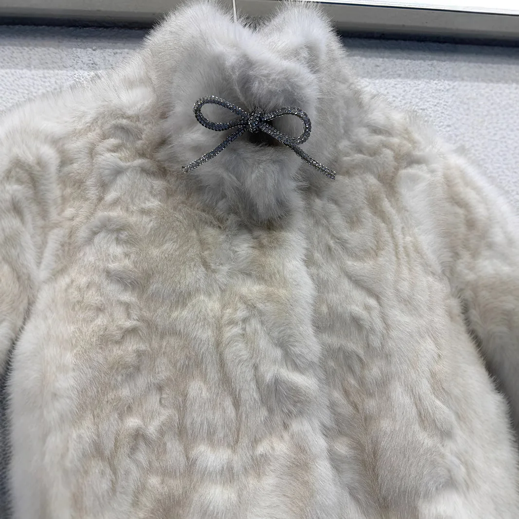 Mulheres casacos de pele do falso sólido casaco gola mangas compridas arco ponto aberto grosso elegante solto ajuste casual 2025 outono inverno