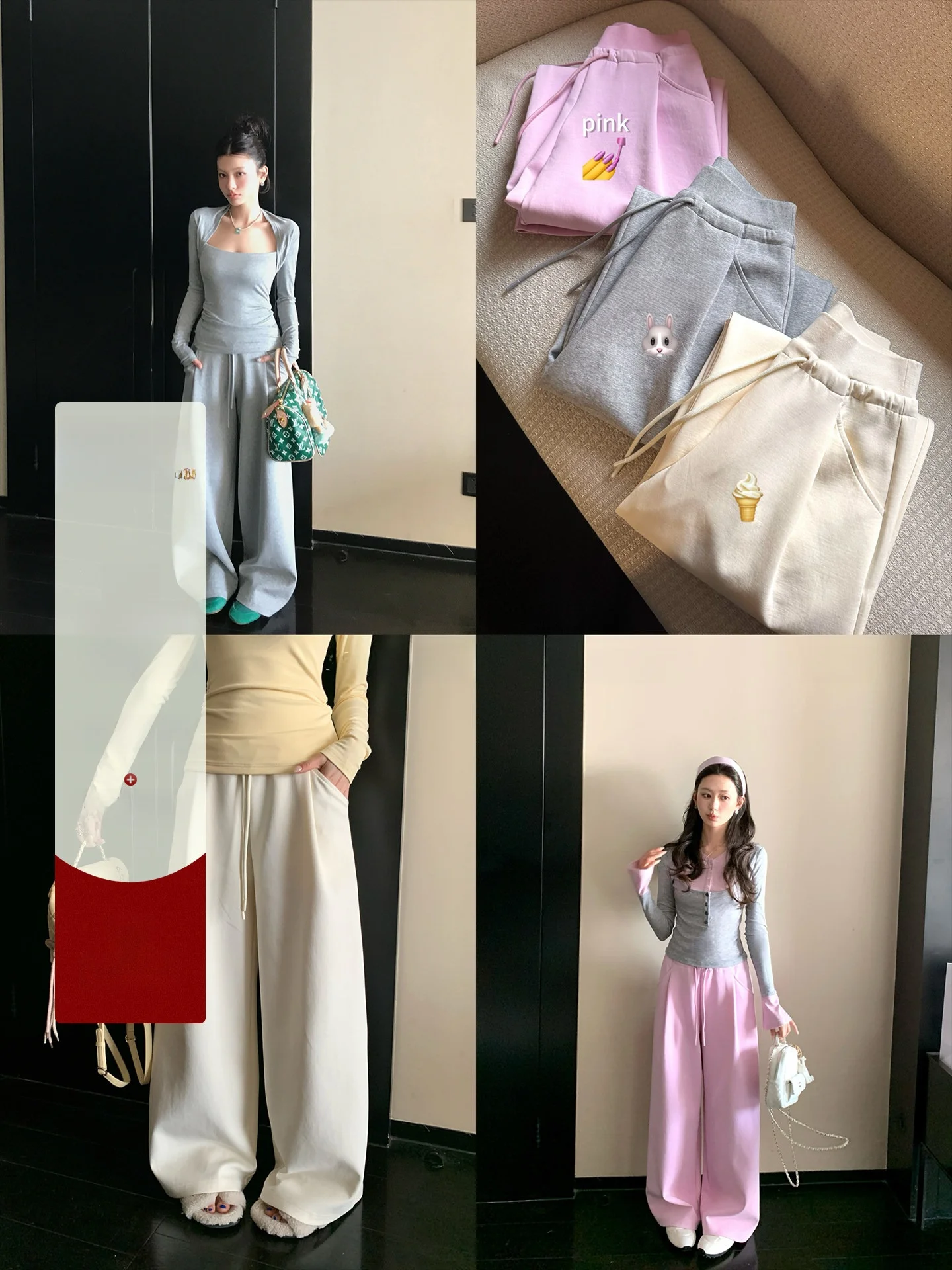 

LIONE Effortless God Pants Beautiful Leg Wide Waist Pleated Wide Leg Casual Sweatpants Spring Summer Versatile High Waist Rop...