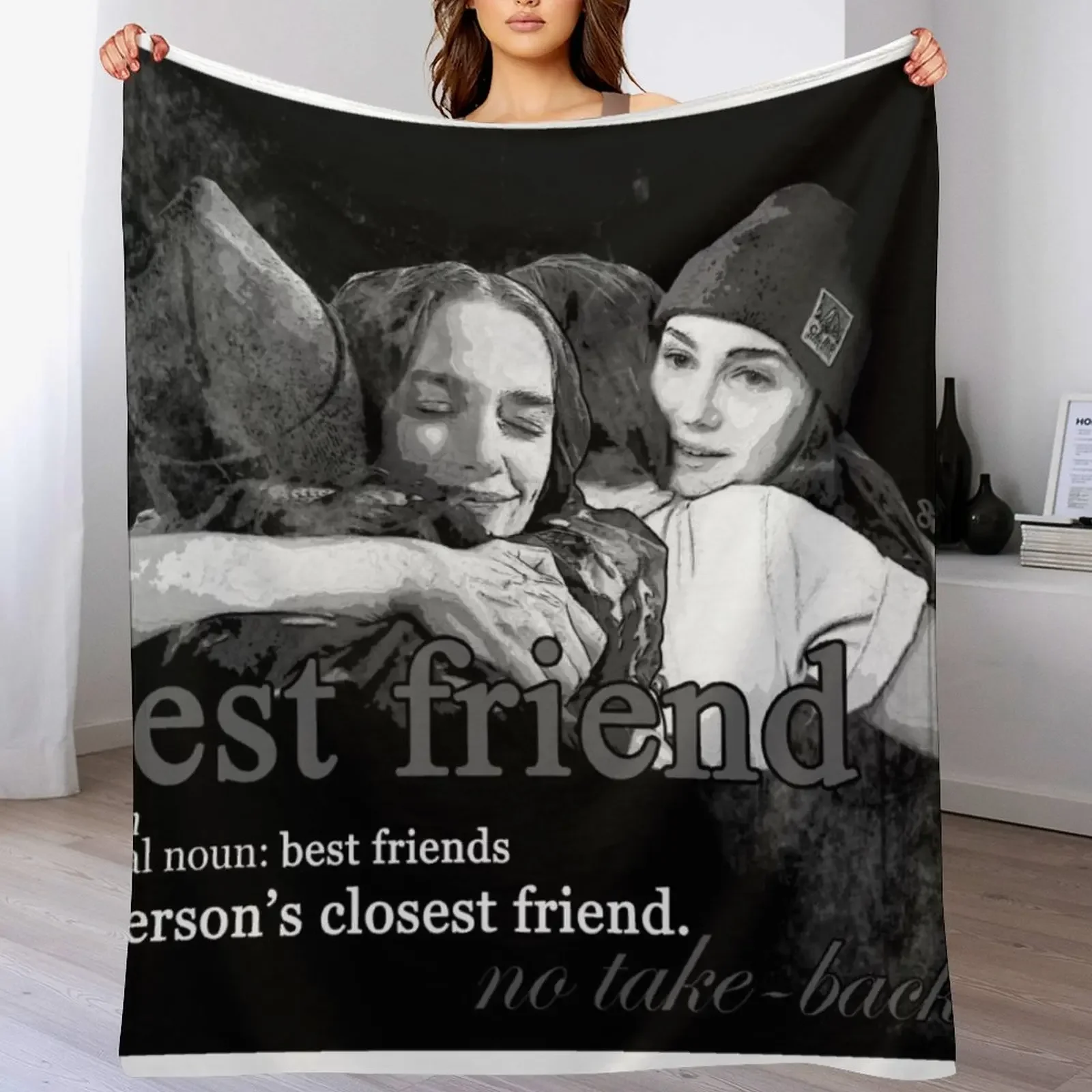 

wynaught - best friends Throw Blanket Luxury Throw Retros Tourist Blankets For Bed Blankets