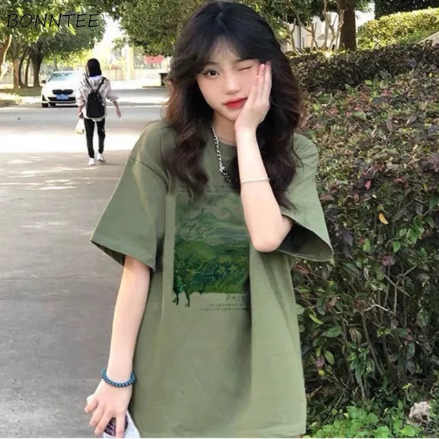 4 Colors Print T shirts for Women Design Young Daily Casual Fashion Korean Style Basic All match Summer Classic AliExpress