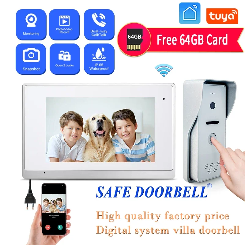 

New Product Explosion Villa 7 Ips Door Phones Tuya Video Intercom Out Doorbell Door Camera Ring Bell Tuya Wifi Videophone