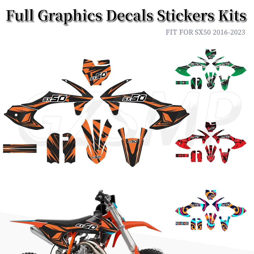 Motorcycle Graphics Backgrounds Decals Deco Stickers Kits Fit for SX 50 2016 - 2023 2017 2018 2019 2020 2021 2022