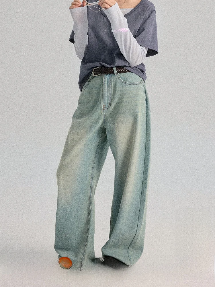 

Хорошие широкие джинсы, женские хлопковые джинсовые брюки с высокой талией, удобная рабочая одежда, голубая, износостойкая