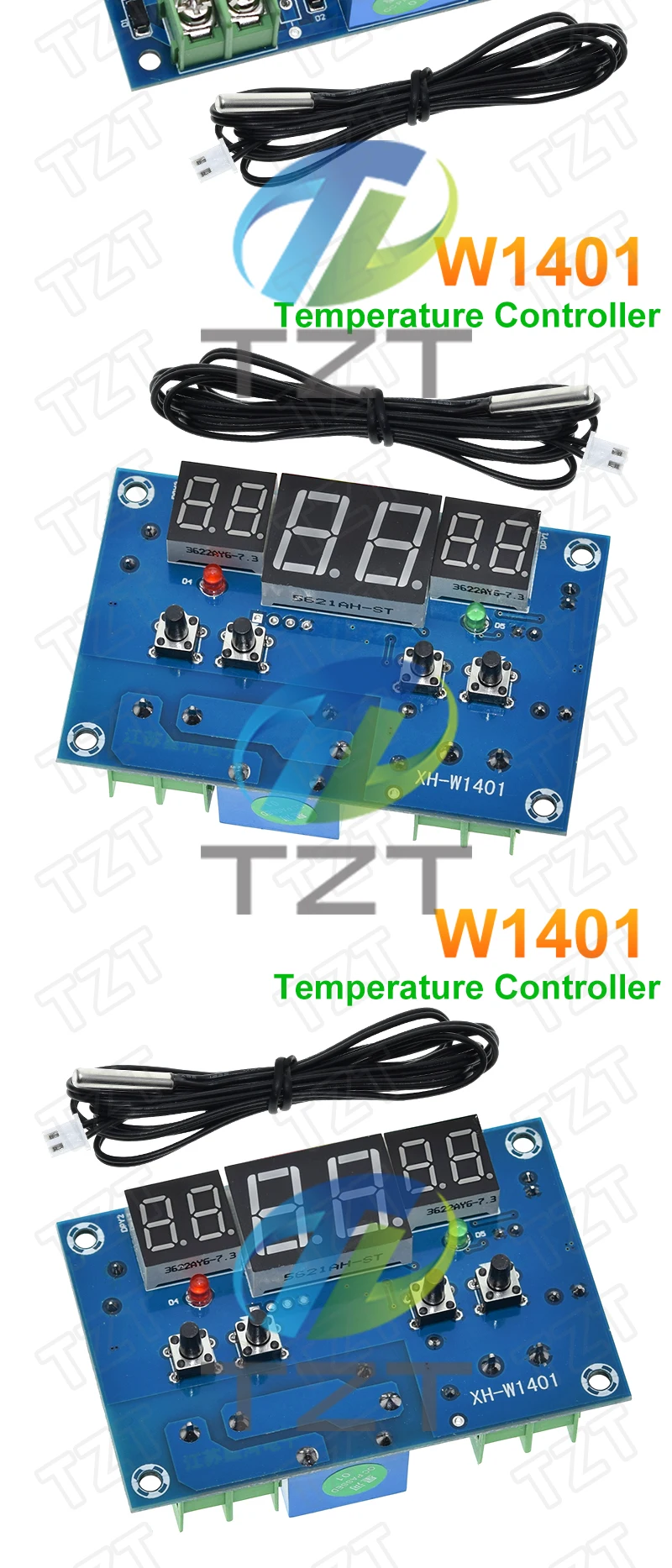 Diytzt w1401 thermostat intelligentes digitales led anzeige modul thermostat temperatur regler modul ntc sensor modul dc 12v – Detail 6