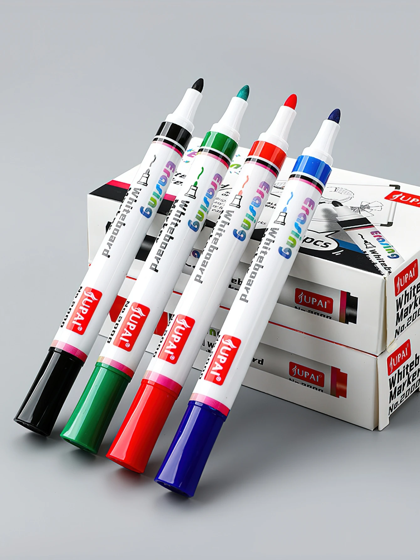 1/4/10 Stück löschbare Whiteboard-Marker, 4 Farben, Rot, Blau, Grün, Schwarz, wasserbasierte Stifte für Unterricht, Schreiben, Büro, F7932 – Detail 5
