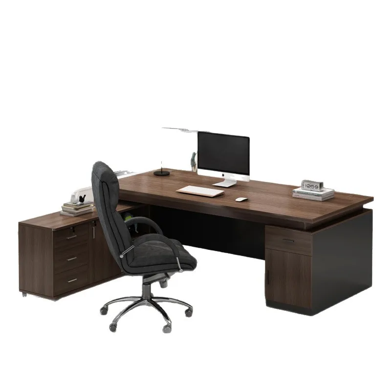 

Компьютерный стол Настольный простой стол Boss Office Лидерство De и стул Комбинированное сиденье для персонала с выдвижным ящиком