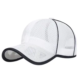 Men Women 2024 Summer Full Mesh Baseball Cap Quick Dry Cooling Sun Protection Hiking Golf Running Adjustable Snapback Hat gorras