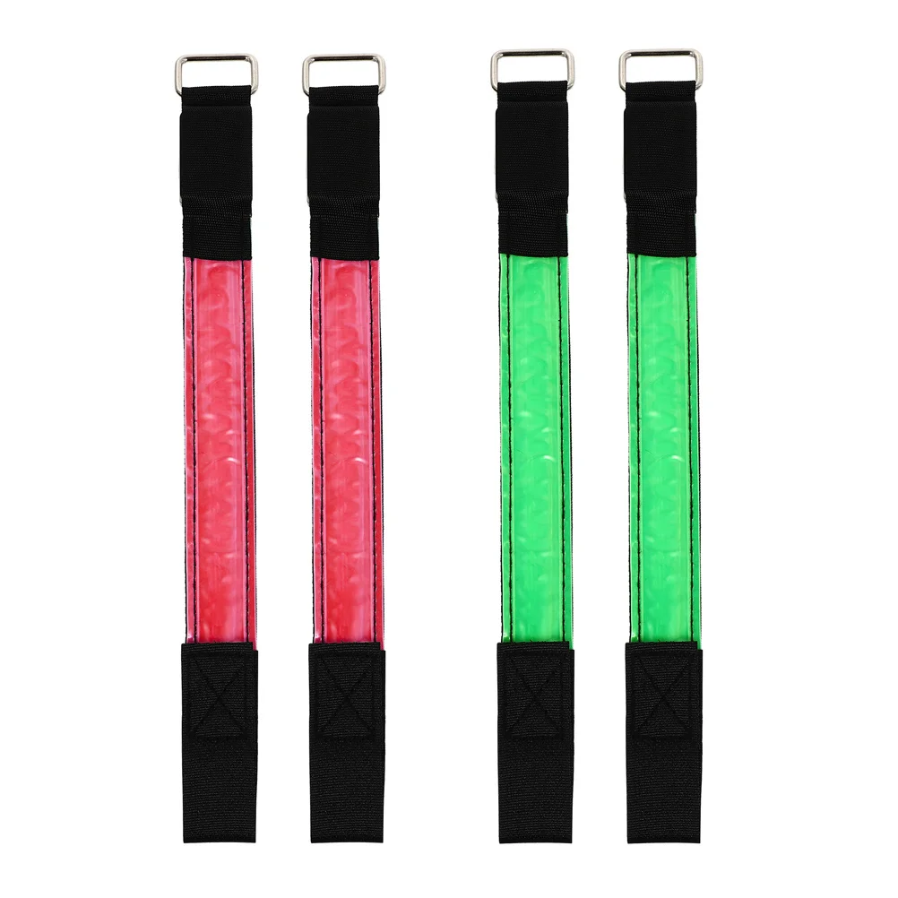4 قطعة LED متوهجة ليلة تشغيل شارة دائم عاكس معصمه معدات الجري الرياضية قابل للتعديل قابلة للشحن #2