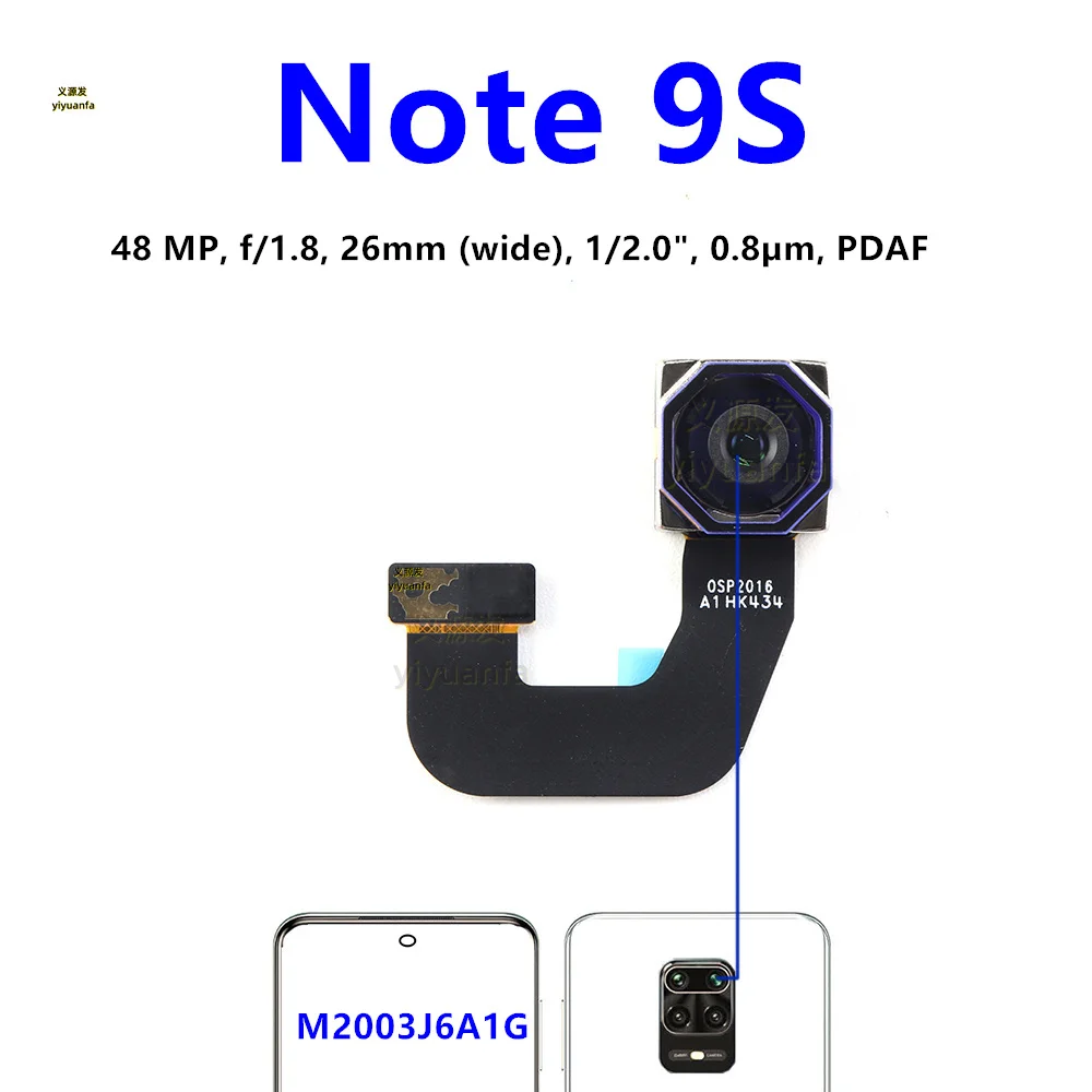كاميرا خلفية أمامية وخلفية لهاتف Xiaomi Redmi Note 9s Note9 S قطع غيار وحدة كاميرا سيلفي أمامية رئيسية #4