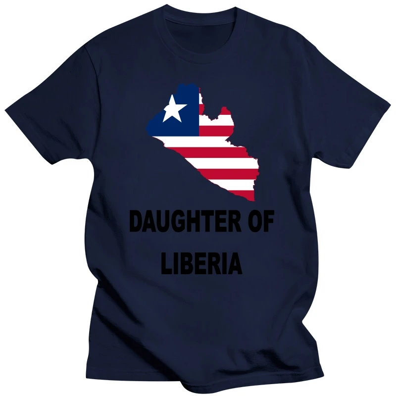 Daughter of Liberia Liberian Flag Map Ladies Fit T-shirt White