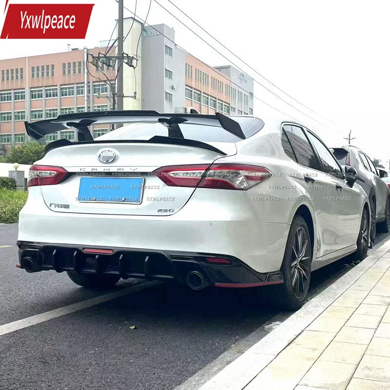 

For Toyota Camry 2018 -2023 100% Real Carbon Fiber /ABS Gloss Black Rear Trunk Spoiler Lid Wing Body kit Car Accessories