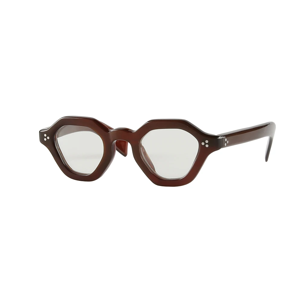 

2023 Business Vintage Polygon Natural Horn Hanmdade Reading Glasses Cassic Rivet Prescription Eyeglass Frames For Men Eyewear