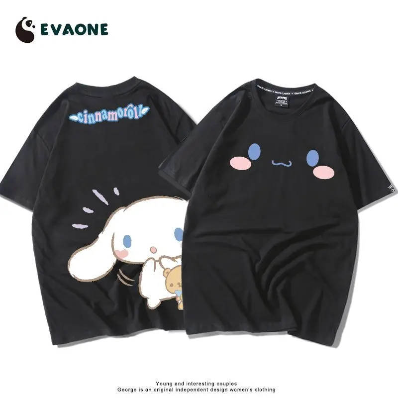 Kawiai Sanrio Cinna moroll T-Shirts Männer Frauen 100% Baumwolle Kurzarm Cartoon weibliche T-Shirts T-Shirts O-Ausschnitt plus Größe T-Shirt