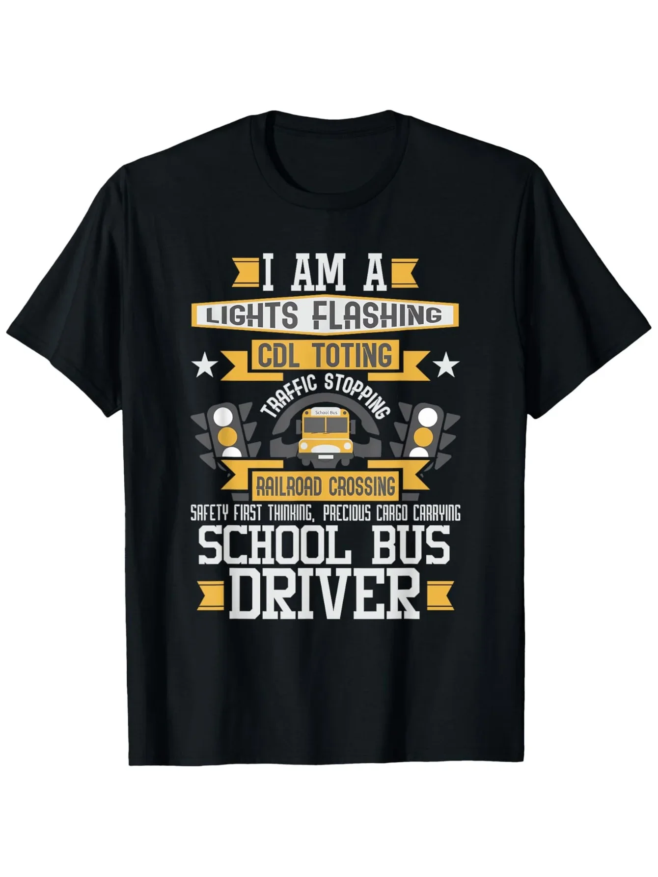 [Camiseta orgullosa de conductor de autobús escolar] Orgulloso conductor de autobús escolar - Camiseta de algodón con citas divertidas para hombres y mujeres, camiseta transpirable con cuello redondo