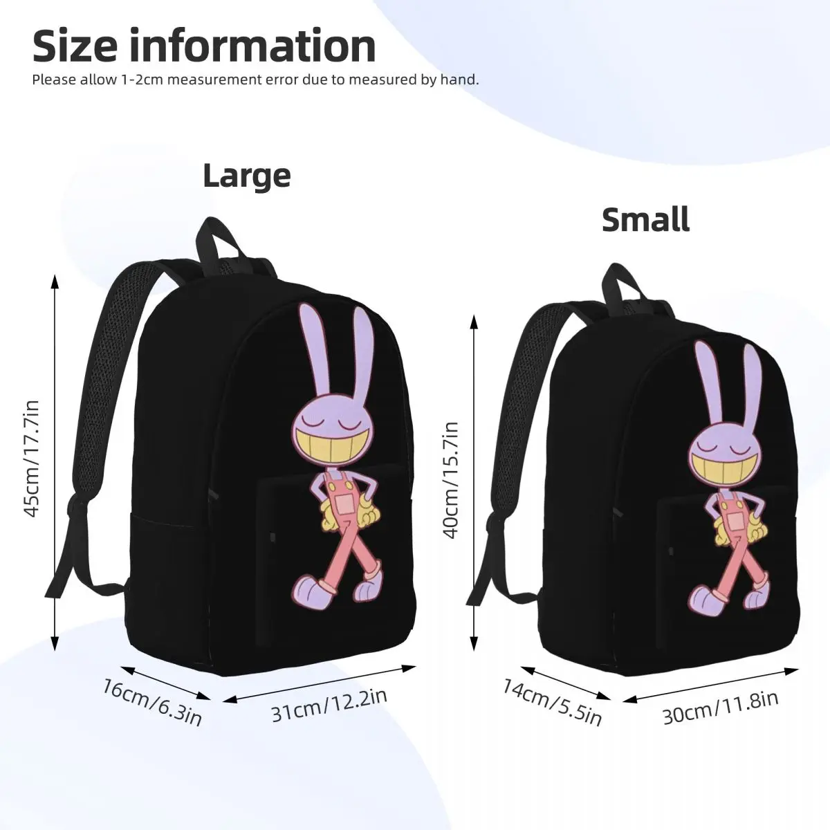 Jax-mochila de circo Digital para niños y niñas, bolsa de libros de conejo para estudiantes de escuela primaria preescolar, regalo de día