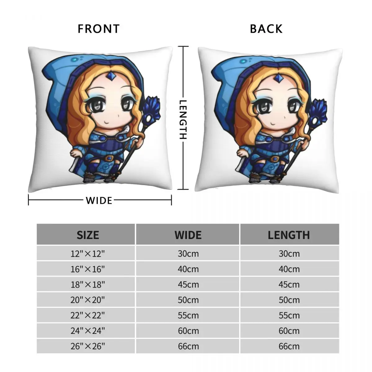 Crystal Maiden DotA2 Pillowcase Polyester Linen Velvet Creative Zip Decor Sofa Seater Cushion Case