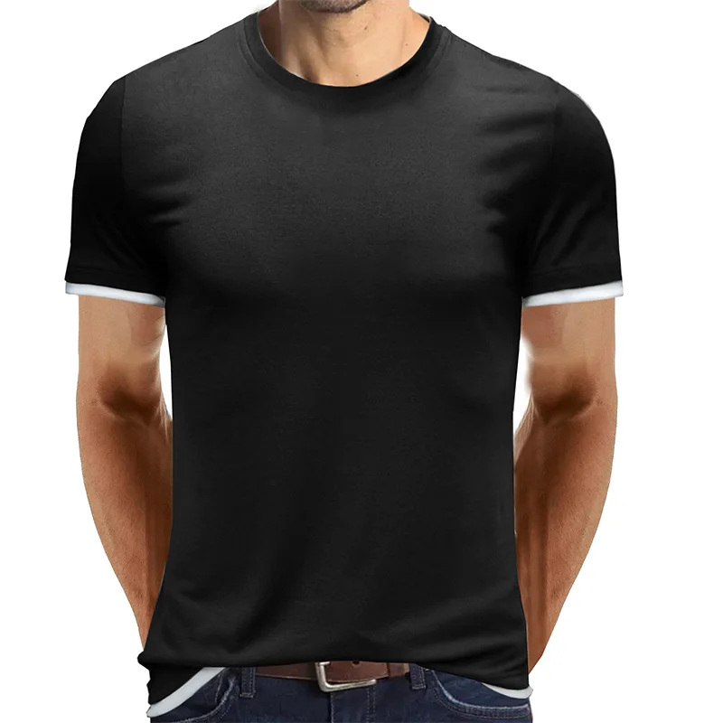 Mode-Design Slim Fit Solide T-Shirts Männlichen Tops Tees Kurzarm T Shirt Für Männer 2023 Sommer Männer T-shirt Rundhals MY687