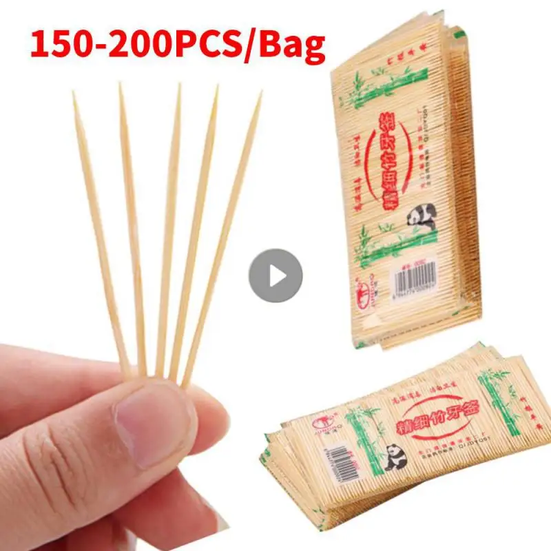 200PCS/ Bag Disposable Wood Tandenstokers Dentals Natural Bamboo Toothpick For Home Restaurant Hotel Products Toothpicks Tools