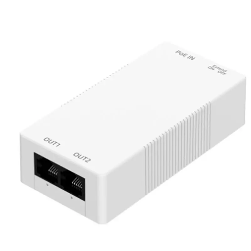 2 Port Gigabit POE Repeater 1 To 2 Poe Extender With IEEE802.3Af/At Lighting Protection Plugandplay 48V 30W-ABIU