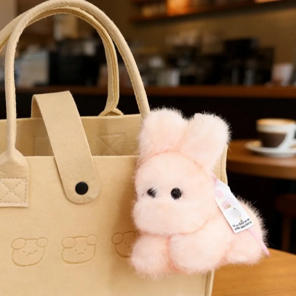 Llavero de conejito mini, accesorios para bolsos, conejito acostado, conejito gordo, llavero de conejito, regalos