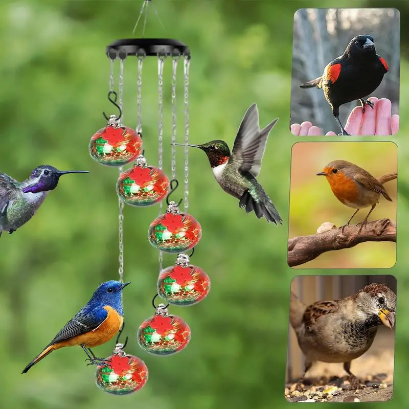 Comederos transparentes para pájaros colibríes, alimentadores colgantes de plástico extraíbles con cables colgantes, suministros de larga duración para pájaros de patio