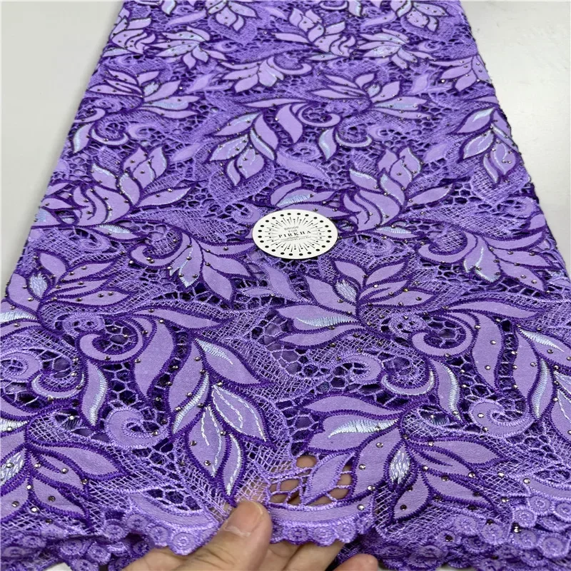 5 Yard Multi color soft water soluble French Guipure Lace African Tulle Cord Net Embroidered Fabric For Wedding Party 24L310072