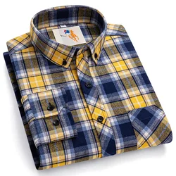 8XL Classic Plaid Men's Flannel Shirts Men Long Sleeve Casual Men's Flannel Shirts Men Long Sleeve Casual Big Size Single Pocket
