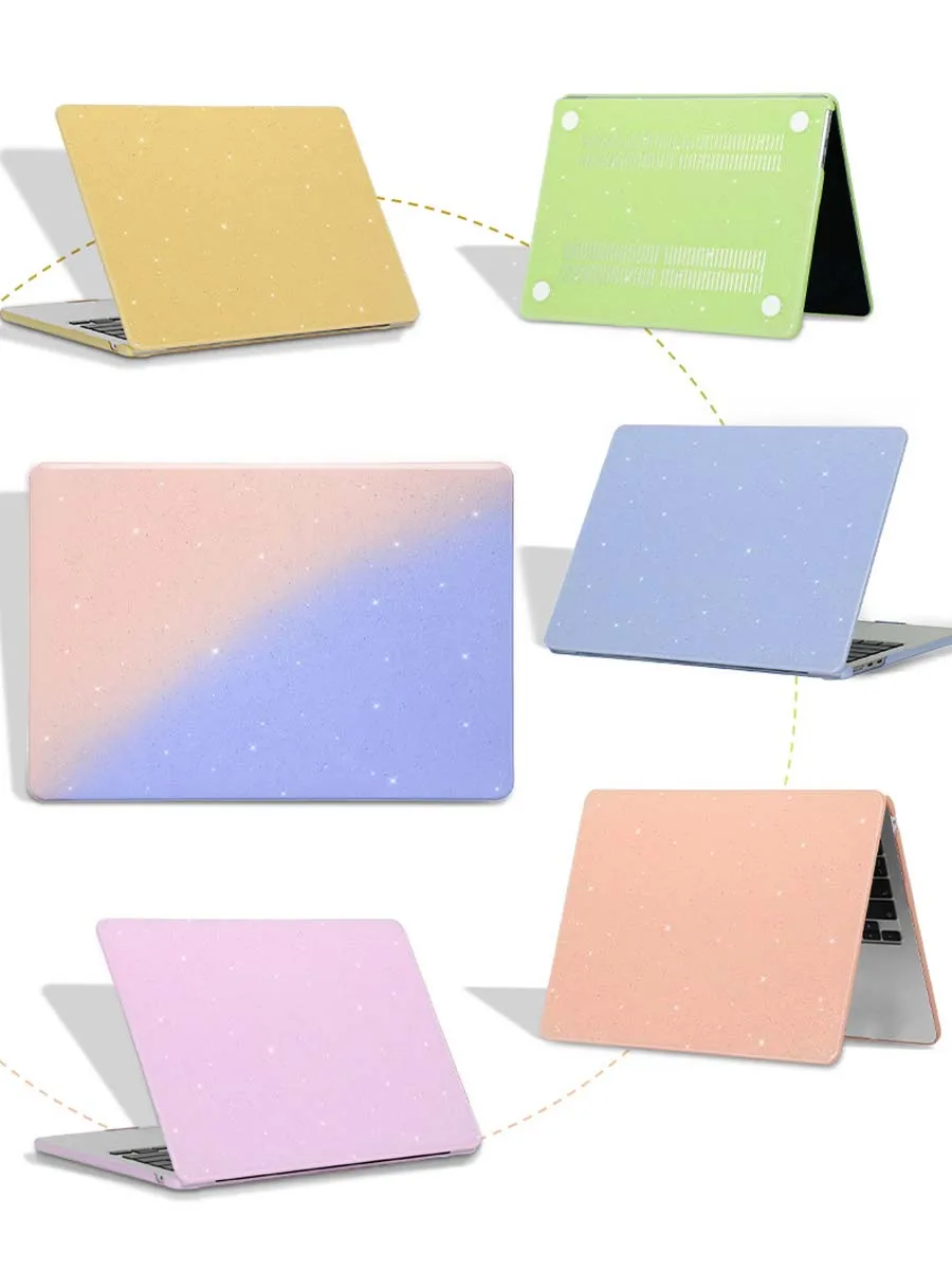 Glitter Galaxy Laptop Cover For MacBook Air 13.3 13.6 Pro 13.3 Inch Pro A1932 A2179 A2337 1706 A2681 M2 2022 Gradient Cream Case