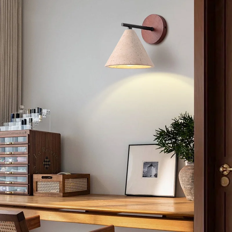 2026 Pull Chain Switch LED Wall Lights Bedroom Bedside Lamp Sconce Iorn Yellow Travertine Bathroom Mirror Light