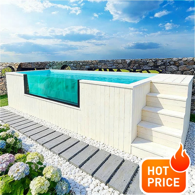 Large capacity container pool 20ft waterproof anti rust outdoor swimming container for family villa garden recreation Customized