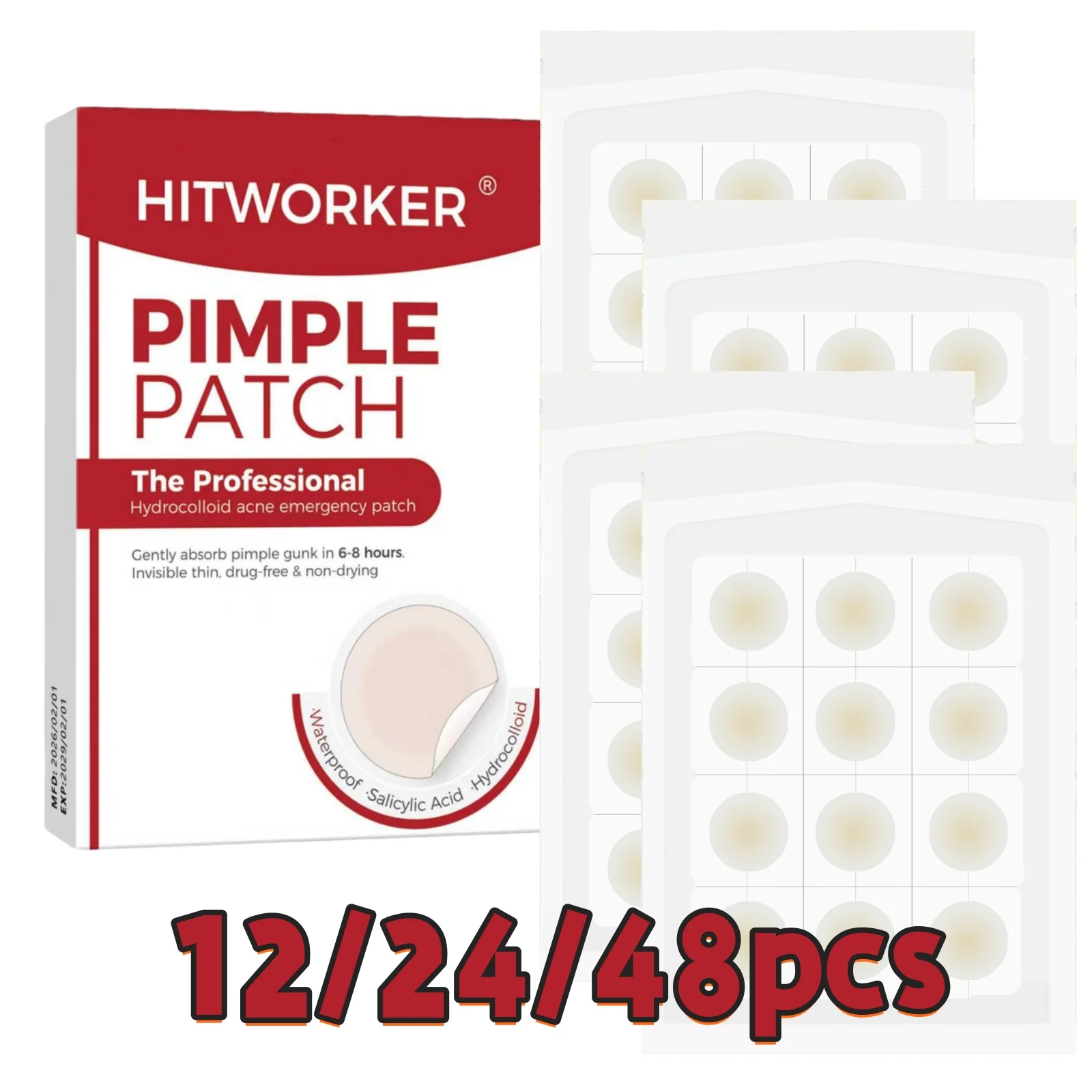 12/24/48pcs Tea Tree Oil Acne Patches, Soothing & Effective, Suitable for All Skin Types, Discreet & Long-Lasting