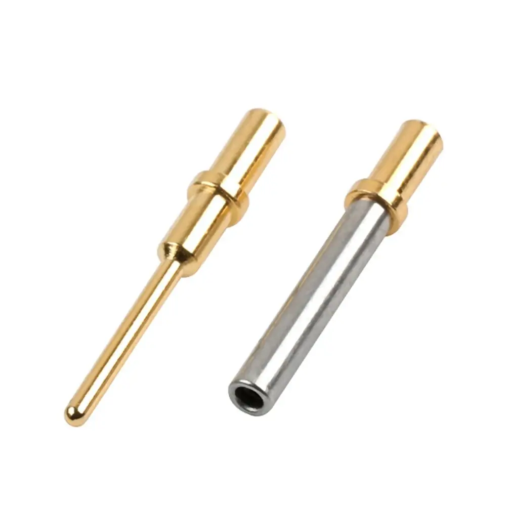 1Pcs 0460-202-1631 0462-201-1631 Terminal Pin Stainless Steel Gold Plated Male Female Terminal 6-20AWG Male Female