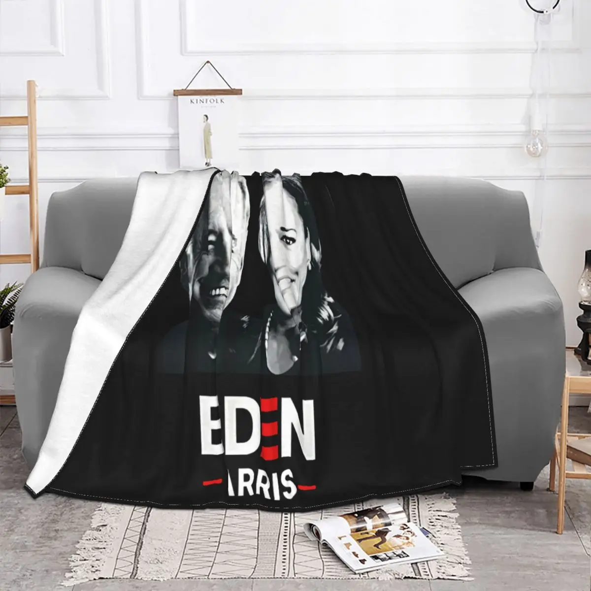 Joe Biden And Kamala Harris Art Portrait Men's Gift Ideas Steampunk Original Oversize Style Homme Throw Blanket