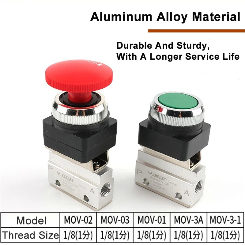 MOV Pneumatic Manual Valve Two Ports Mechanical Valve Directional valve Pneumatic Control valve MOV-01 MOV-02 MOV-03 MOV-03A
