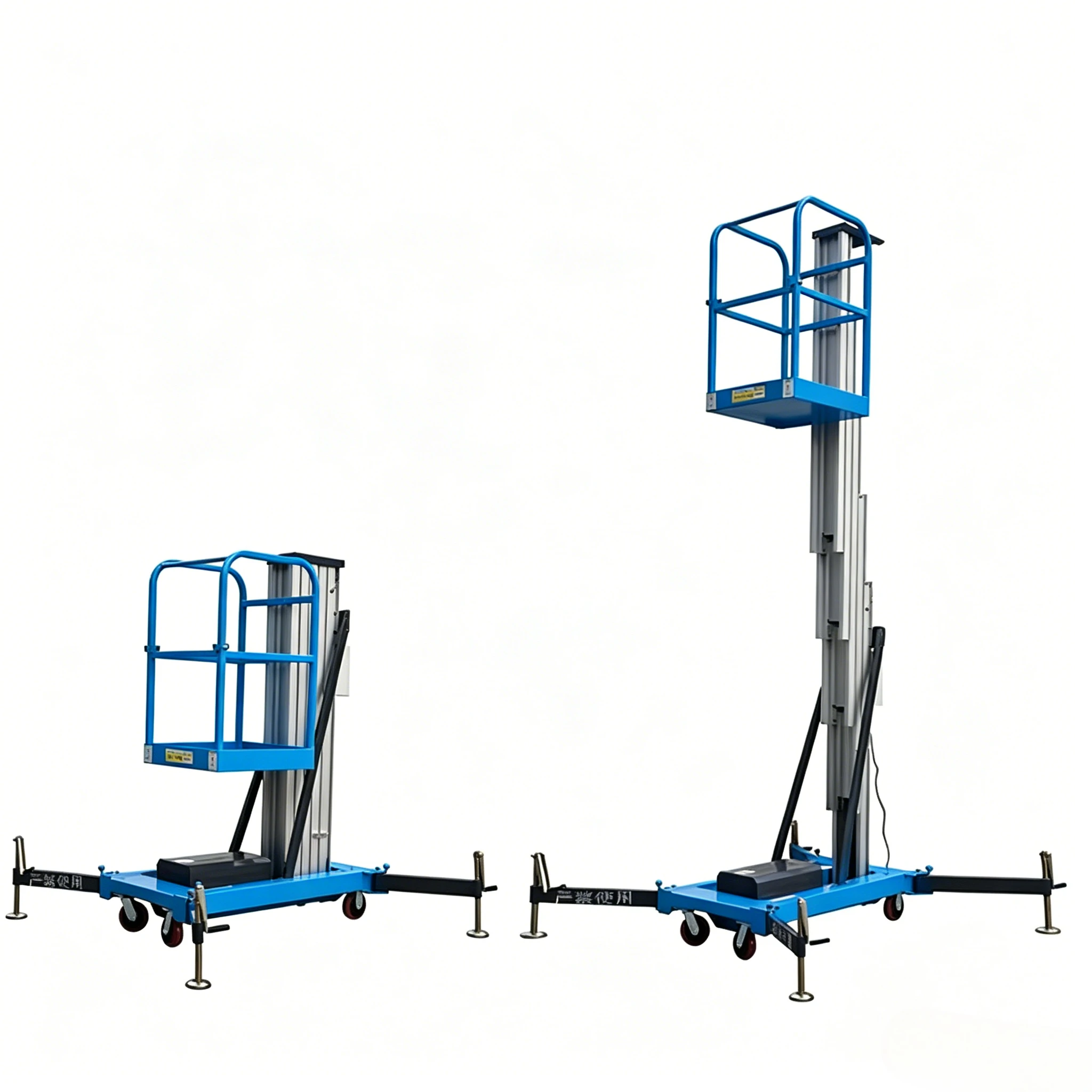 Cheap Price 6M 12M 120KG Electric Man Lift Platform Hydraulic Personal Single Mast Lift Vertical Mast Lift customized